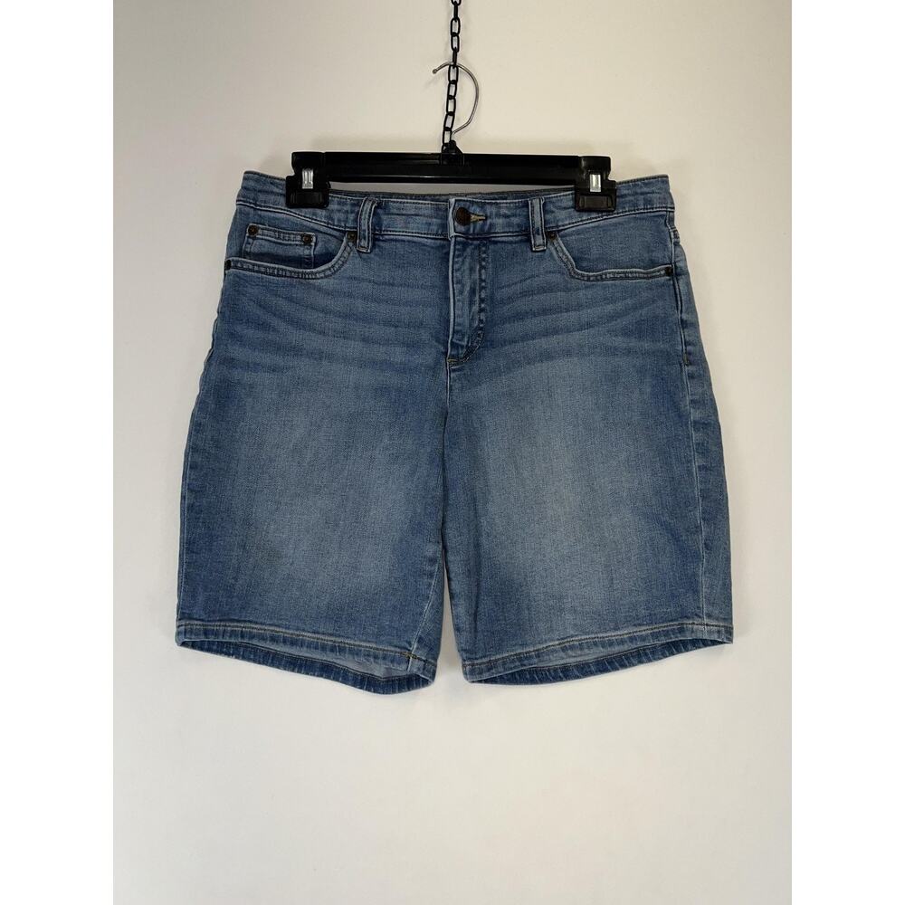 Chaps Denim Shorts Womens 6 Blue Mid Rise Stretch Classic Jean 5 Pocket Casual